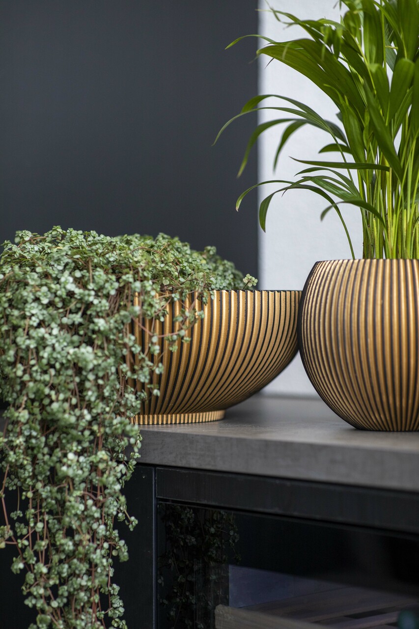 Schale Groove Schwarz Gold