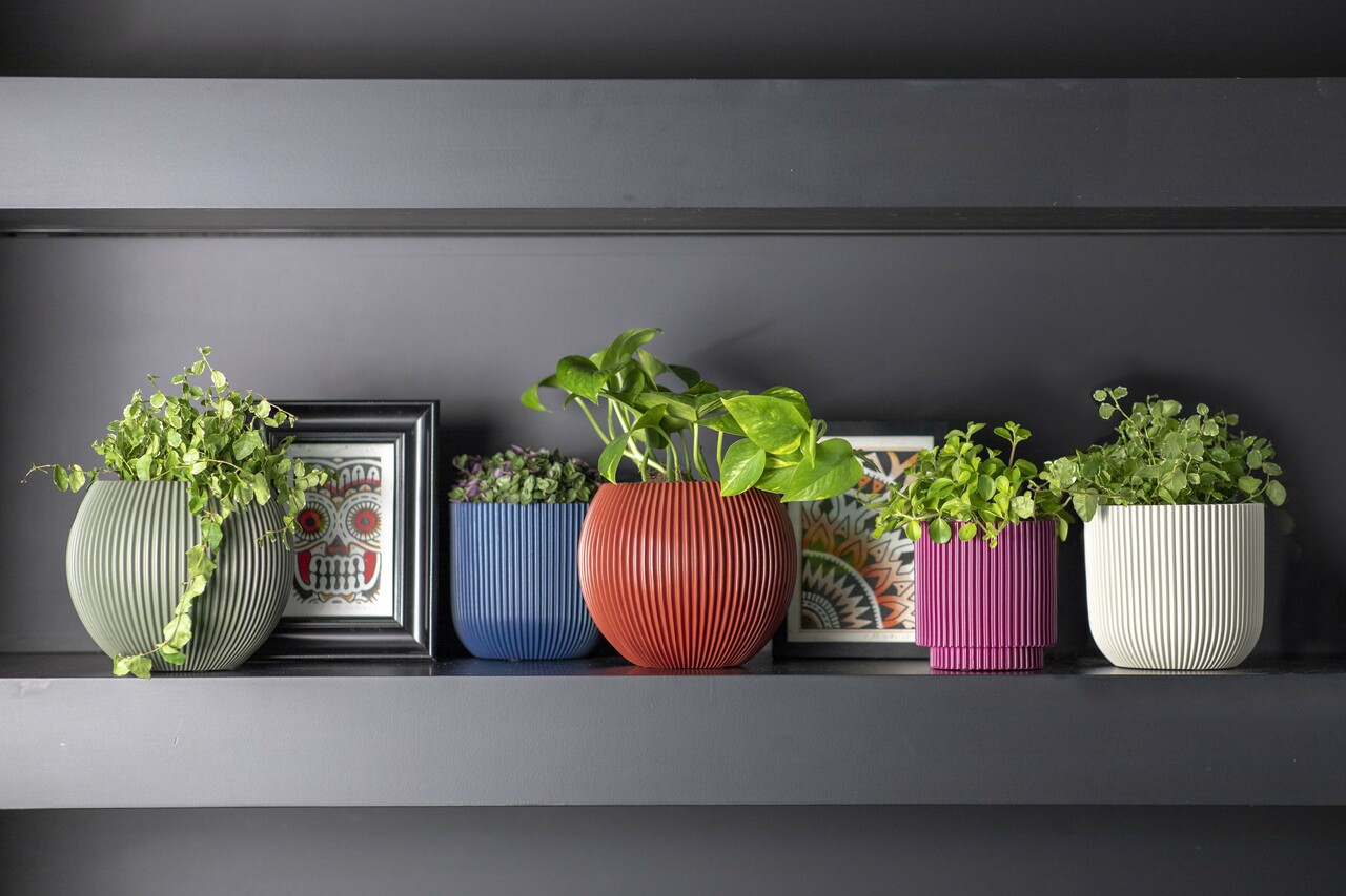 Gefäß Kugel Groove Merlot Rot Gefäß Kugel Groove Merlot Rot