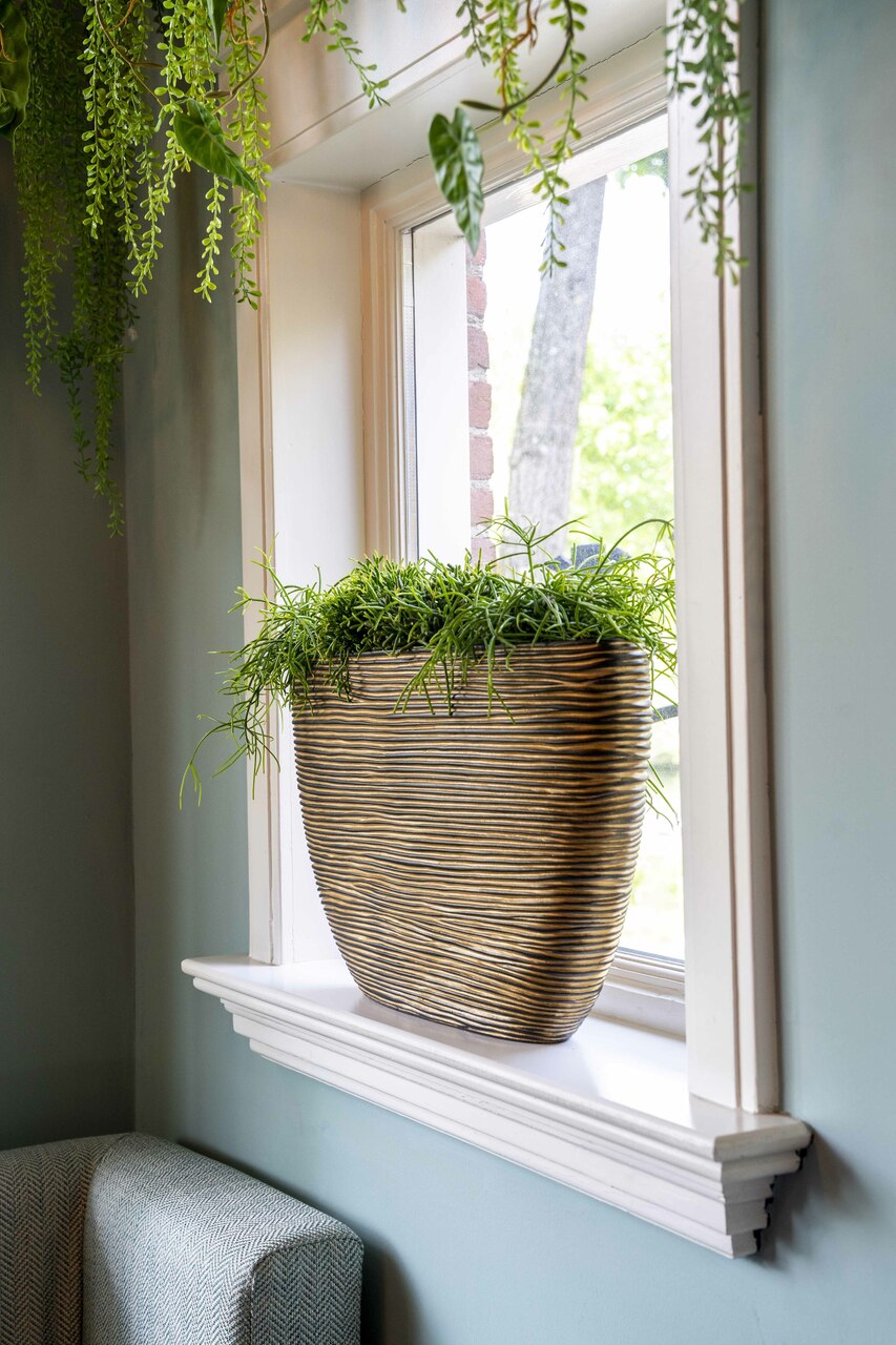 Topf Oval Rib NL Schwarz Gold