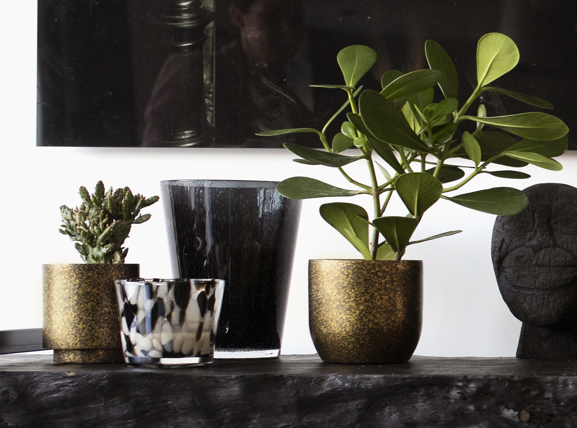 Topf Kugel Terrazzo Gold