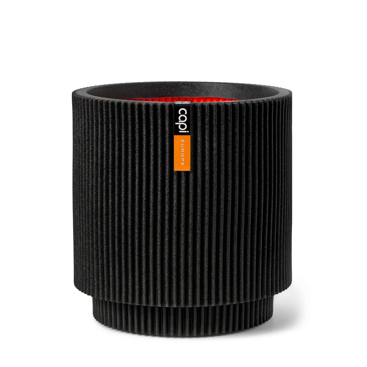 Gefäß Zylinder Groove NL Schwarz