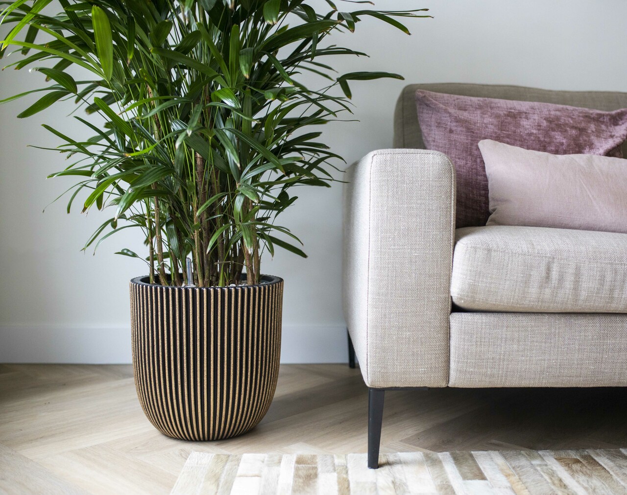 Topf Kugel Groove NL Schwarz Gold