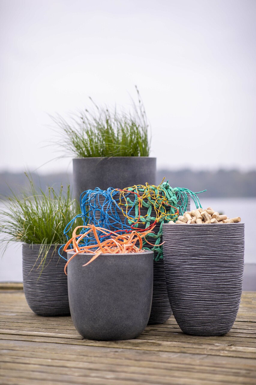 Topf Kugel Kork Rib NL terrazzo Grau Topf Kugel Kork Rib NL terrazzo Grau