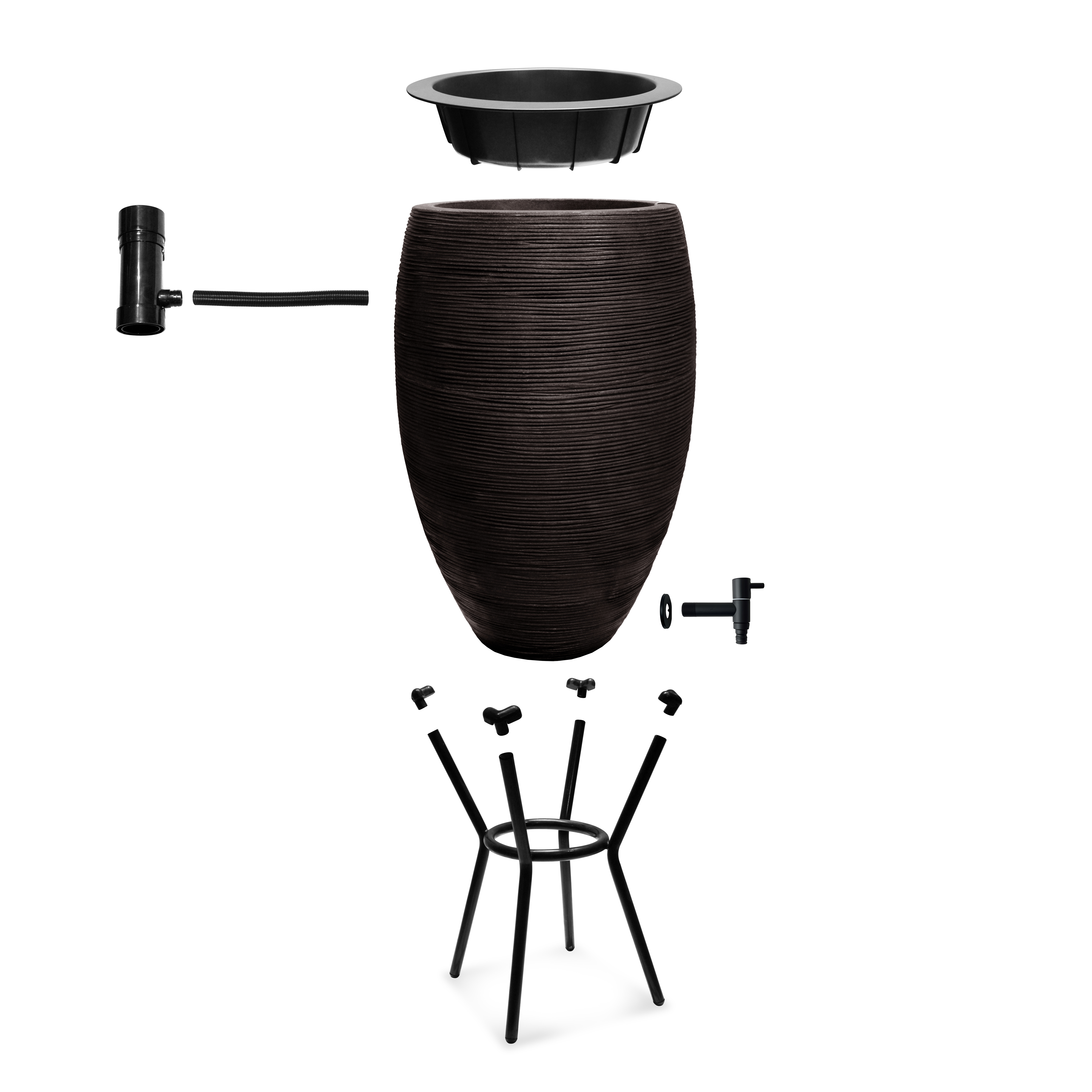 Regentonne Rib 130L Schwarz Regentonne Rib 130L Schwarz