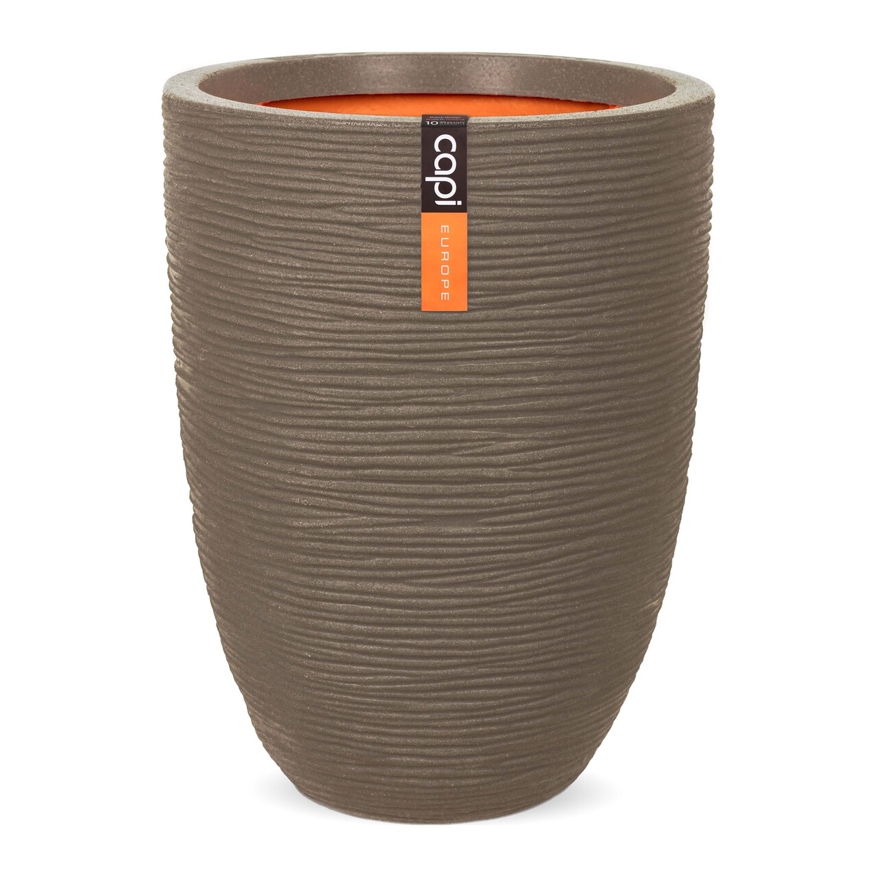 Vase Elegant Low Rib Warm taupe