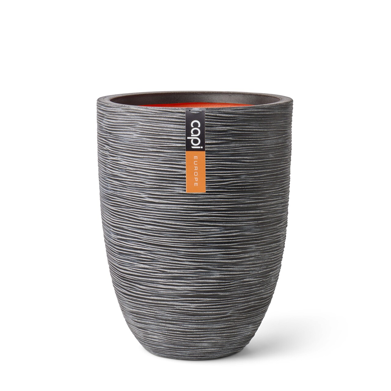 Vase Elegant Low Rib Anthracite