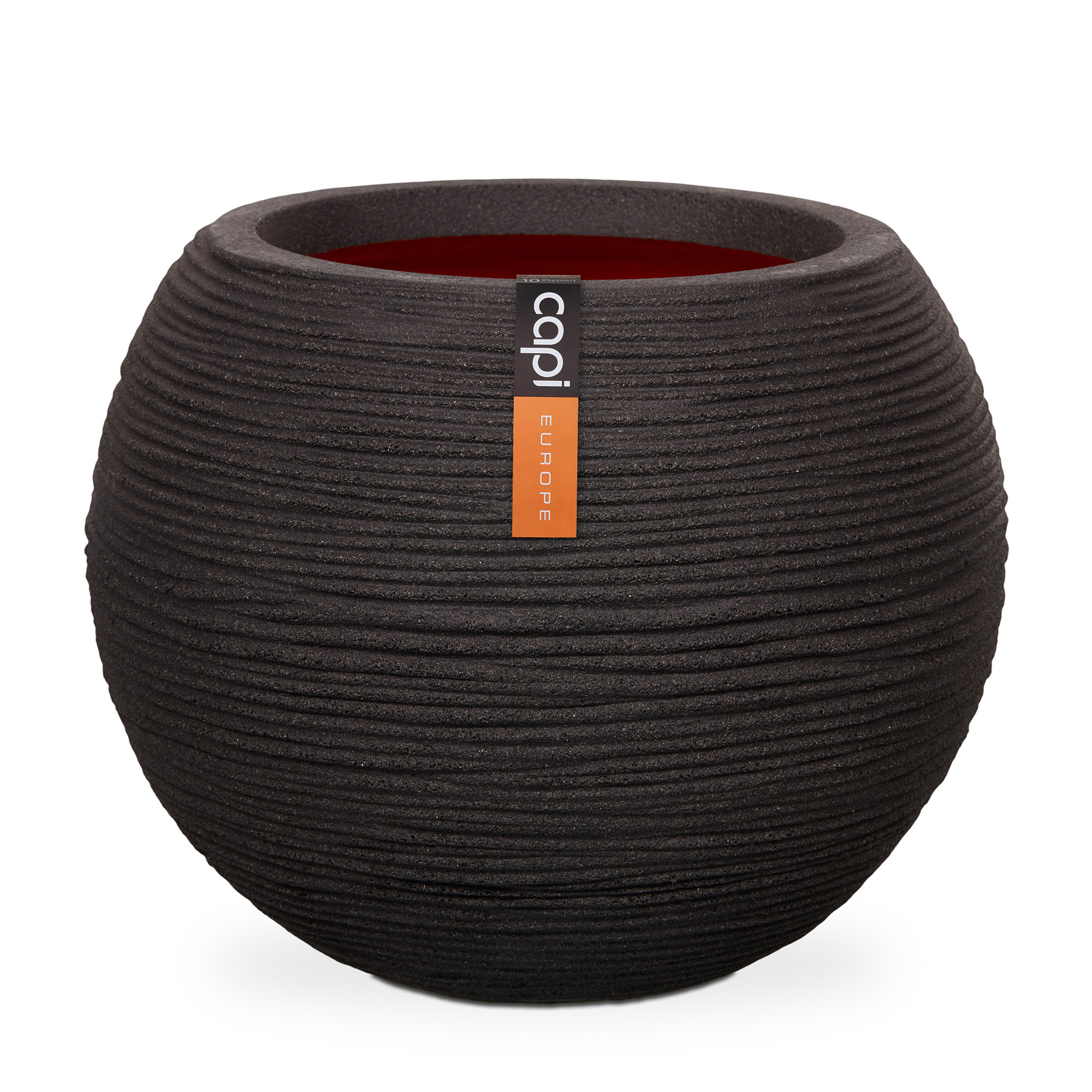 Vase ball Rib Black