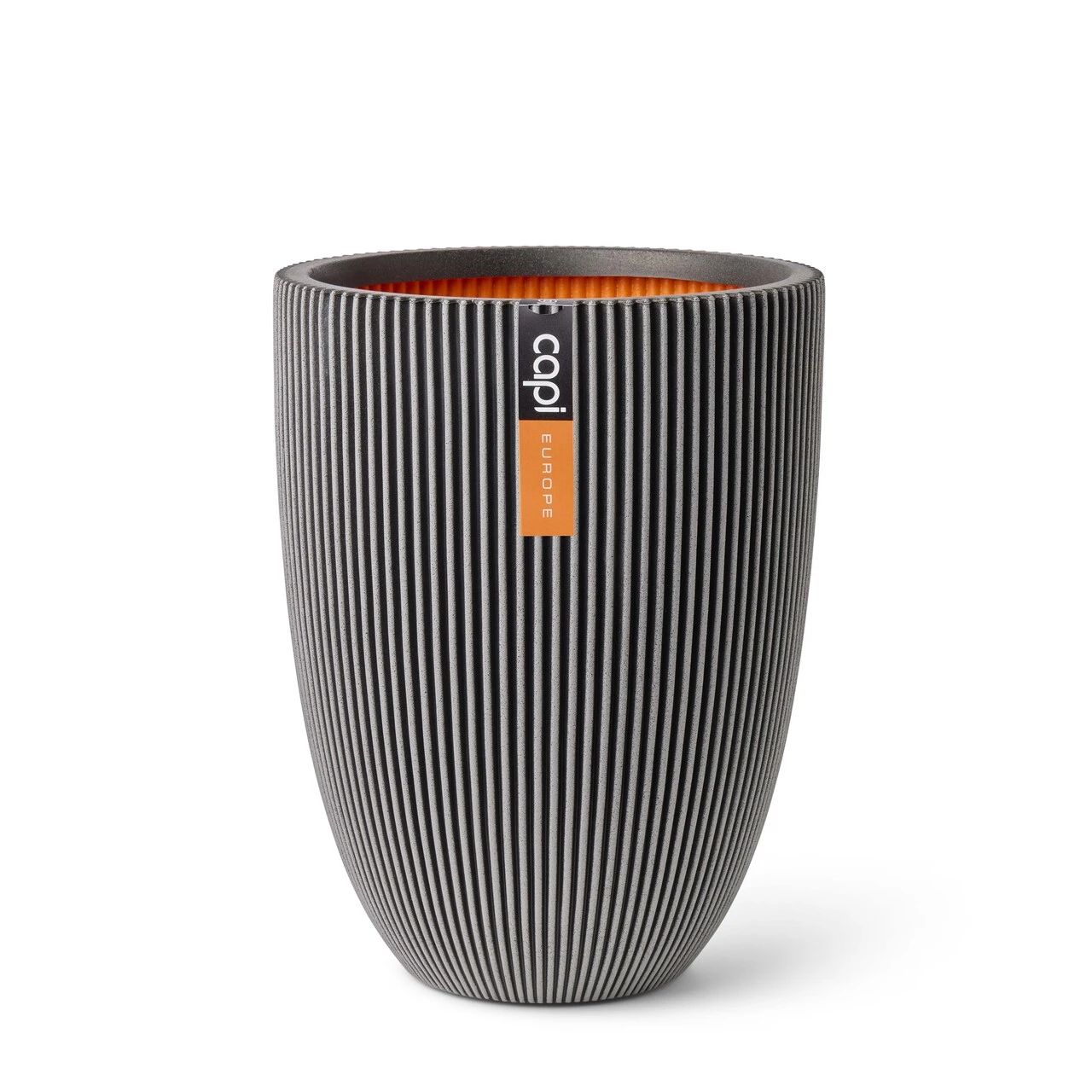 Vase Elegant Low Groove Anthracite