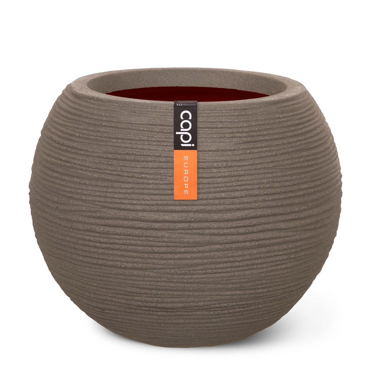 Vase ball Rib Warm taupe