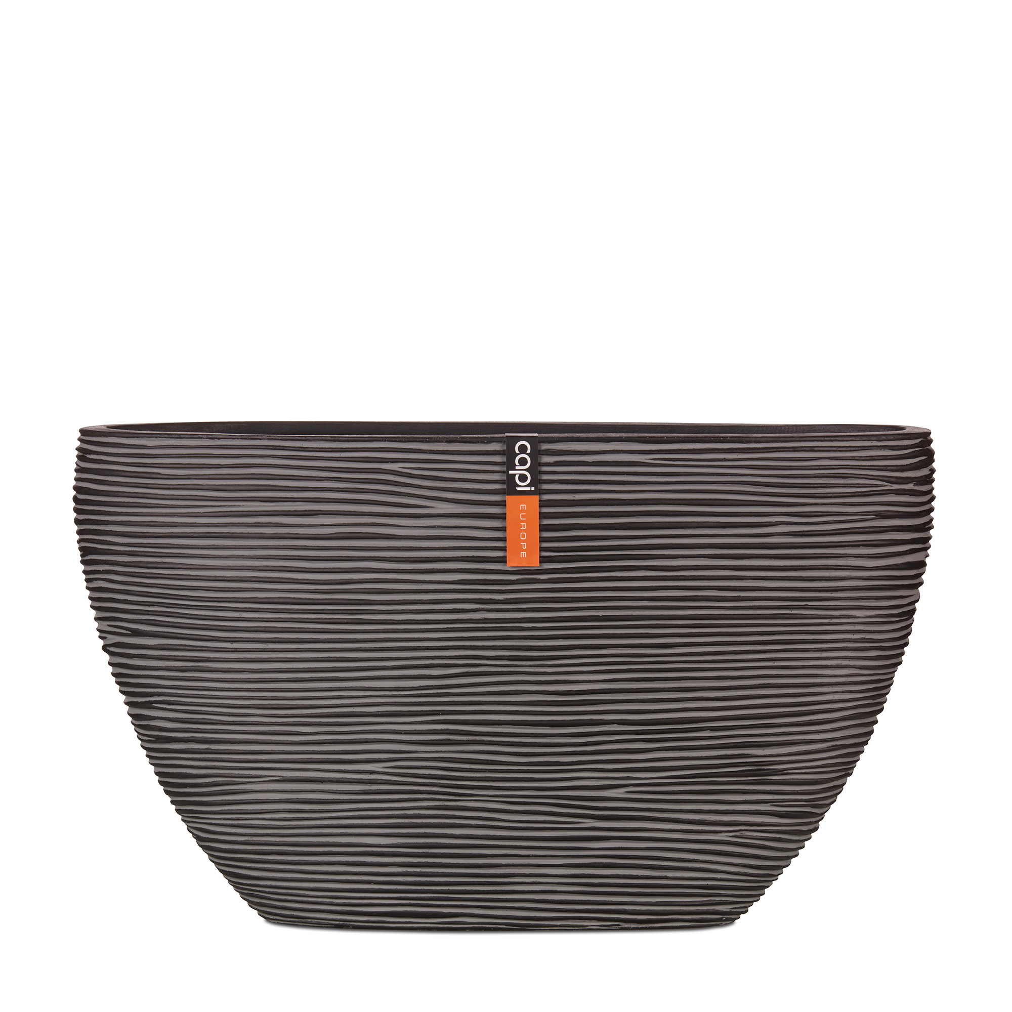 Indoor Rib Planter Oval Anthracite