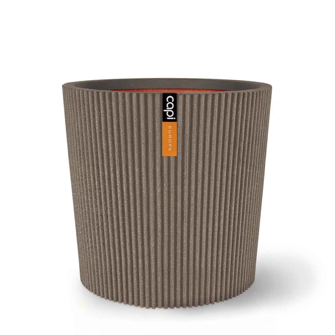 Vase Conical Groove Warm taupe
