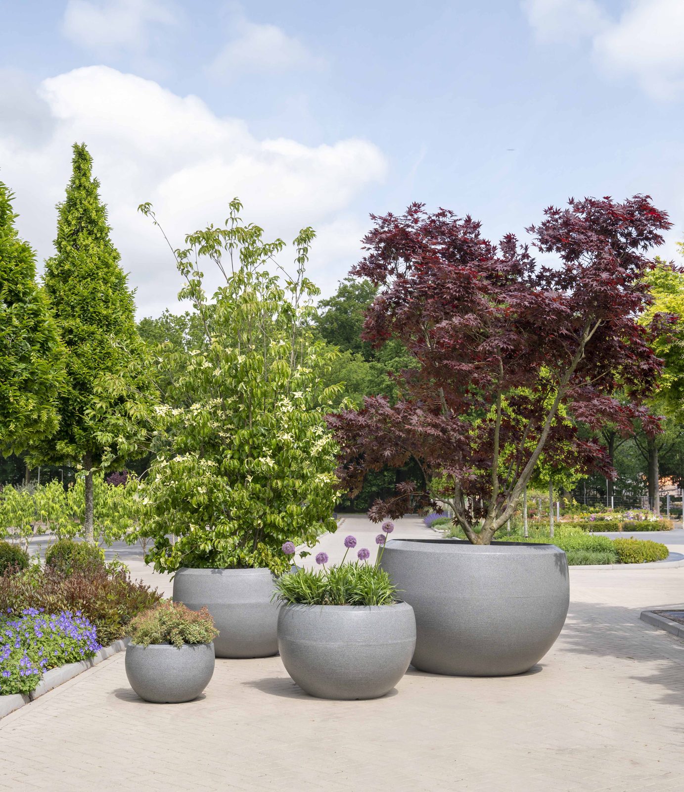 Vase ball Arc Granite Anthracite