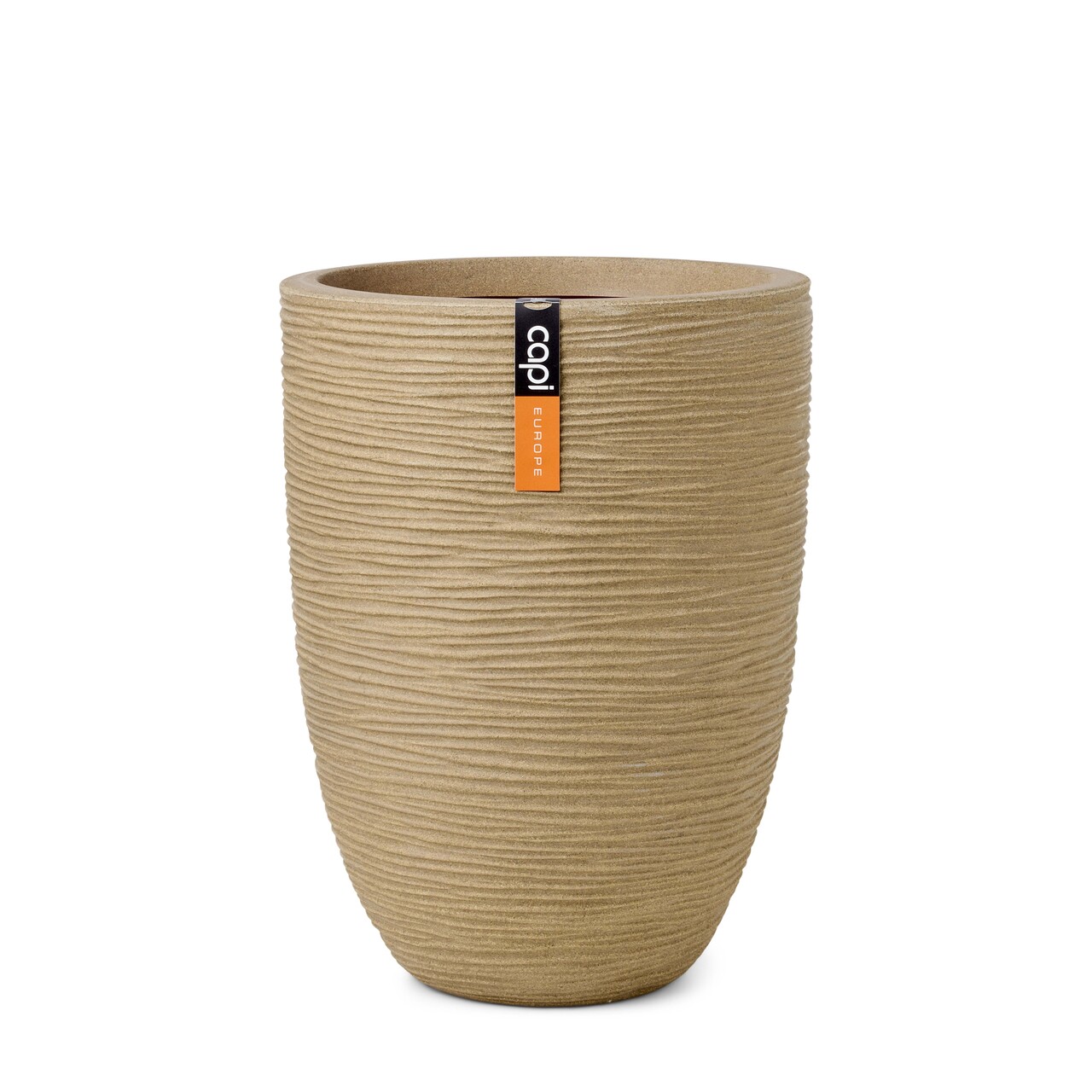 Vase Elegant Low Rib Beige