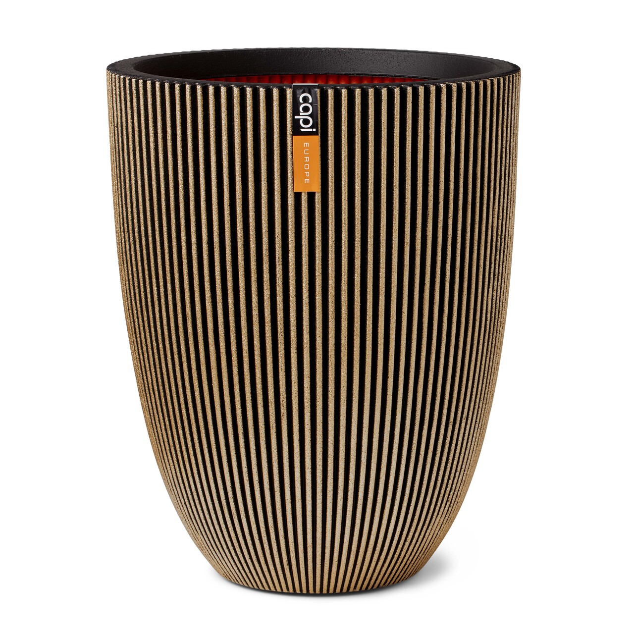 Vase Elegant Low Groove Black gold