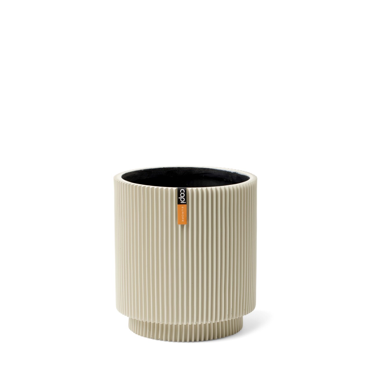 Indoor Groove Vase Cylinder Beige