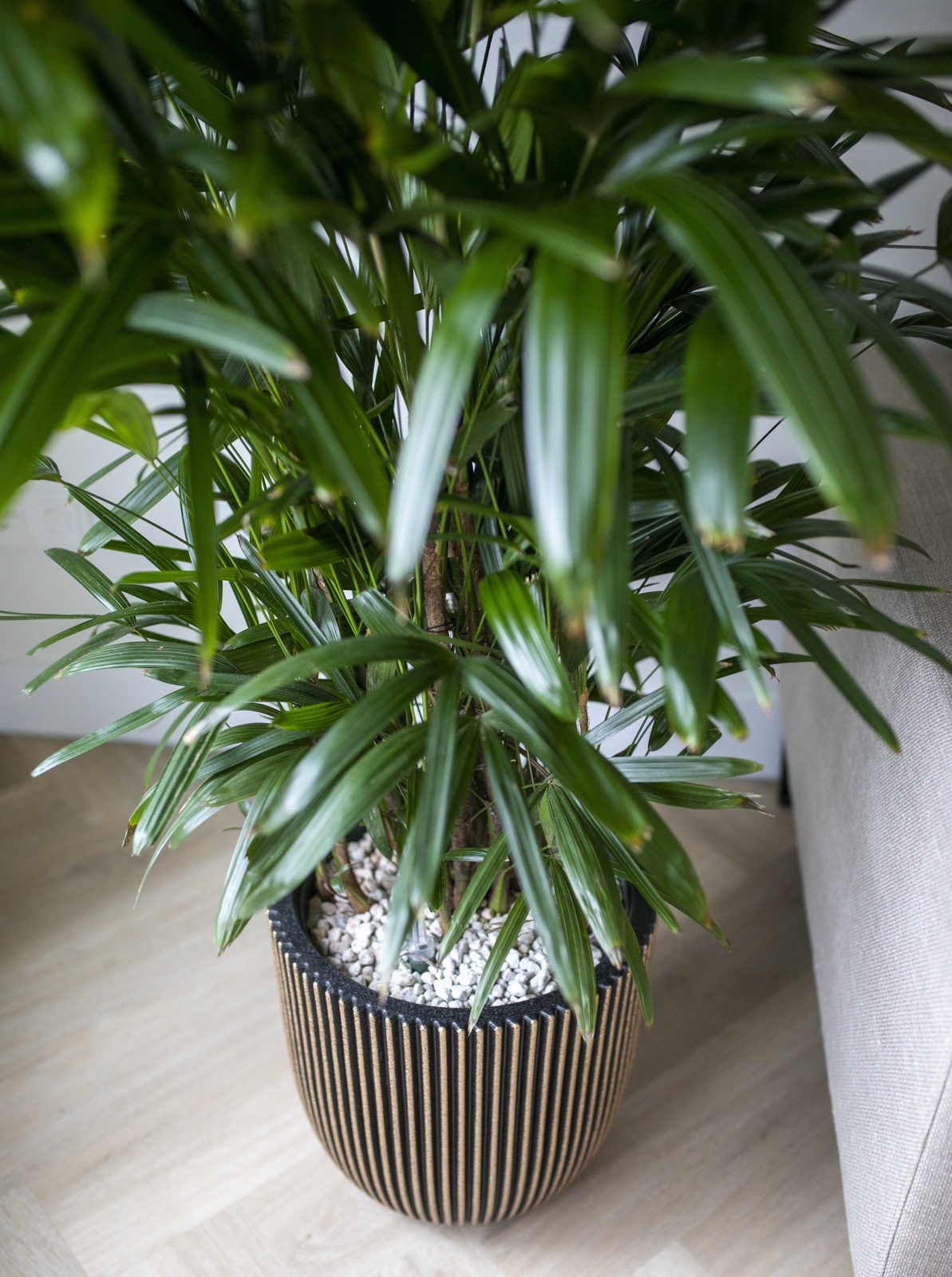 Planter ball Groove NL Black gold
