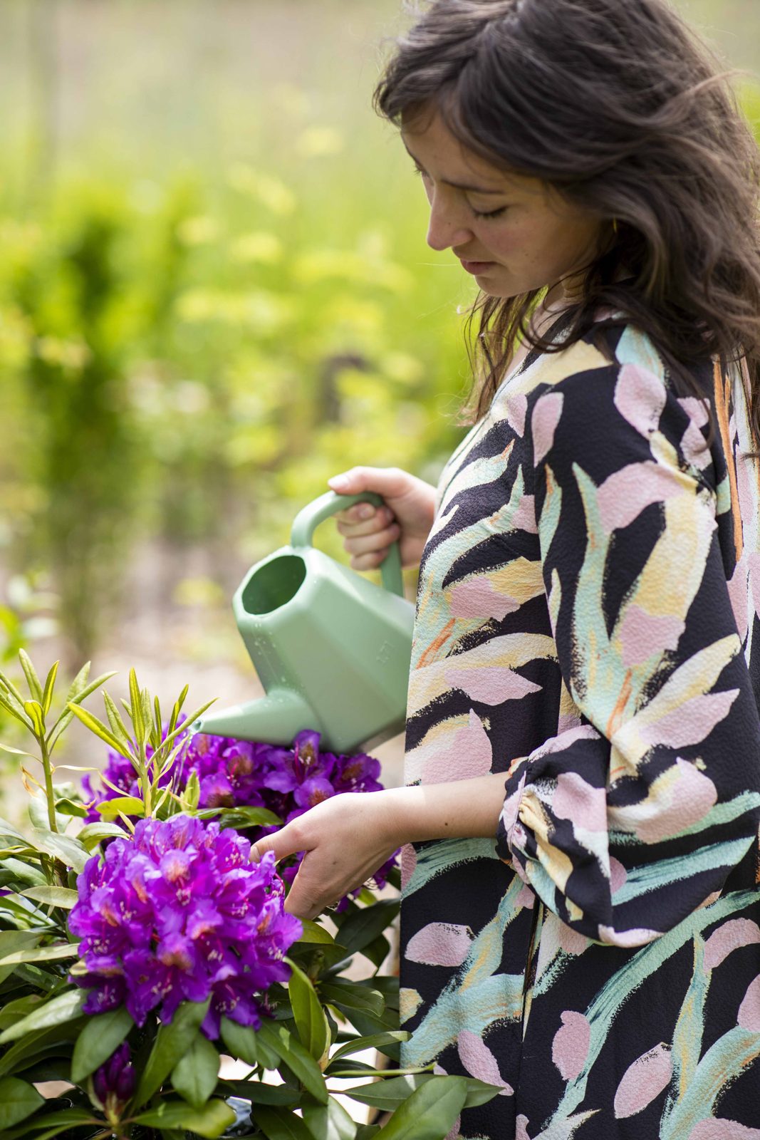 Watering can Doppio Smooth Old green